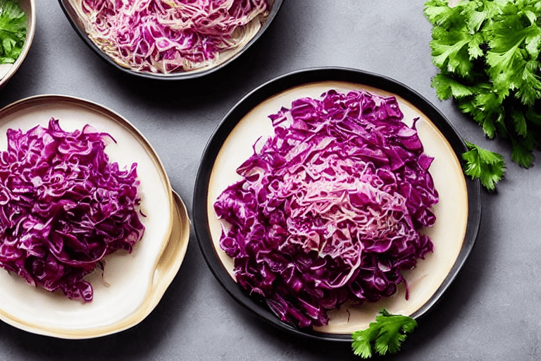 141 Prepare the cabbage. Rinse the pickled cabbage under cold water to remove excess brine. Squeeze
