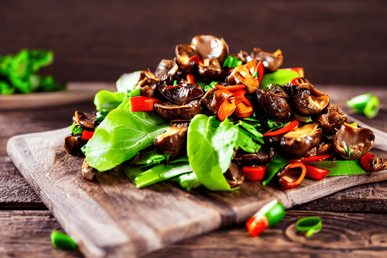 Prepare the vegetables. Wash and cut all vegetables into uniform pieces. For hunan spicy wild mushro