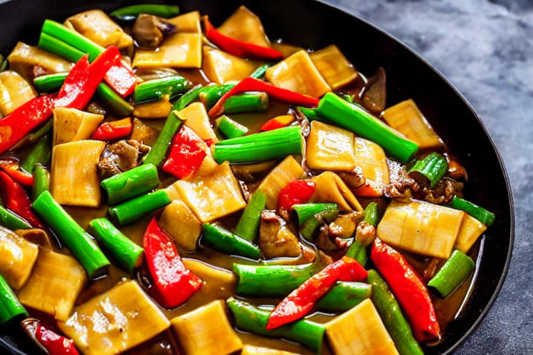 Heat the wok. Heat a wok until very hot. Add vegetable oil and swirl to coat the sides. Add dried ch