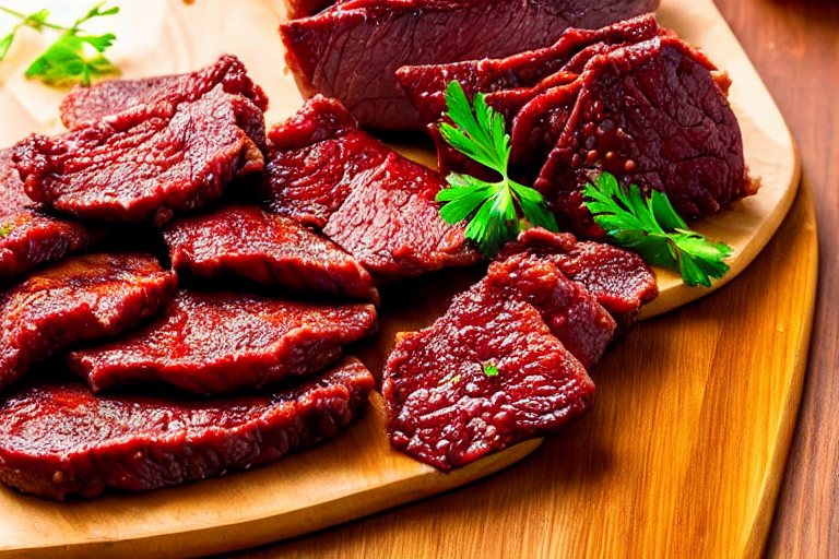 Slice and marinate. Cut the meat against the grain into thin, uniform slices about 3mm thick. This e