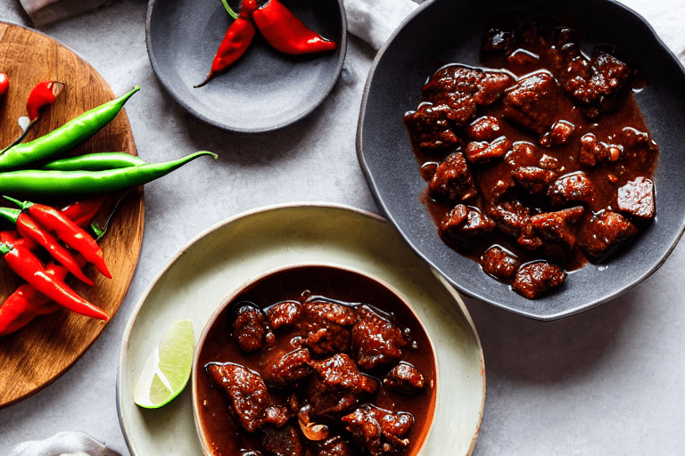 Prepare aromatics. Slice the ginger, garlic, and chilies. If using dried chilies, soak them in warm