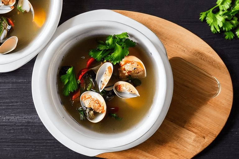 Prepare the seafood. Clean the seafood thoroughly. For clam clear soup, remove any scales, bones, or