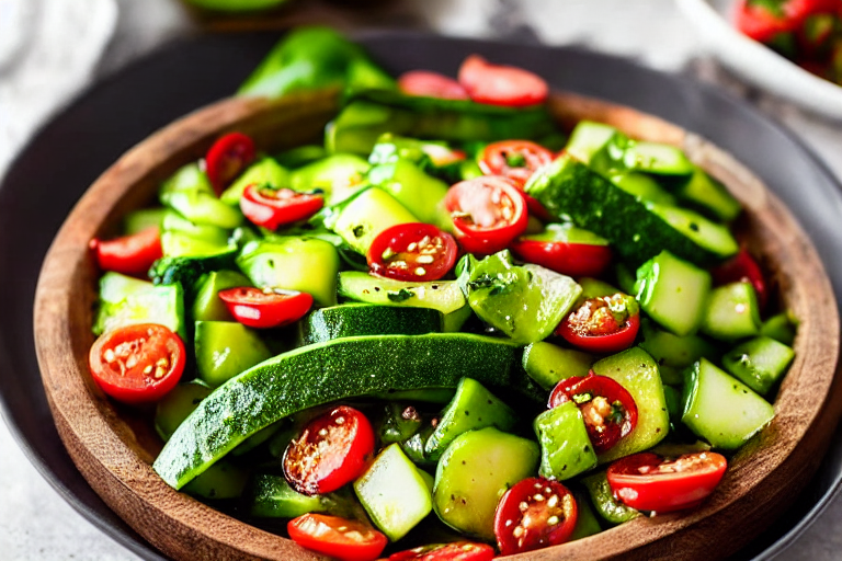 Toss and marinate. Place the prepared ingredient in a mixing bowl. Pour the dressing over the top. A