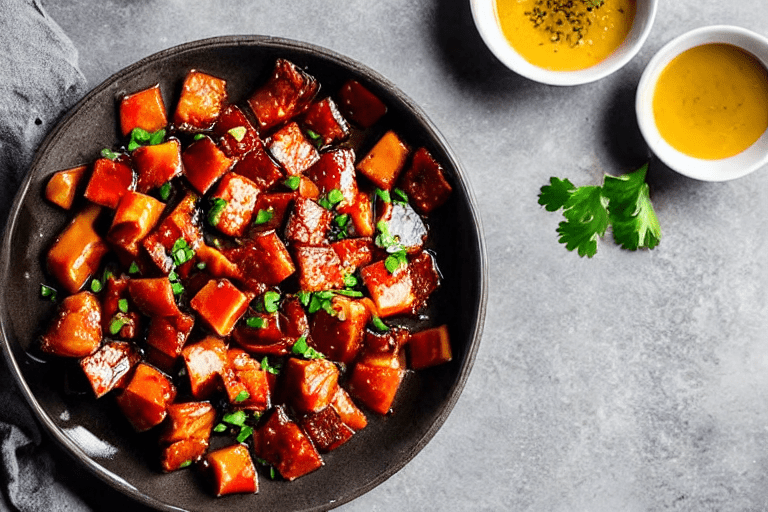 Toss and marinate. Place the prepared ingredient in a mixing bowl. Pour the dressing over the top. A