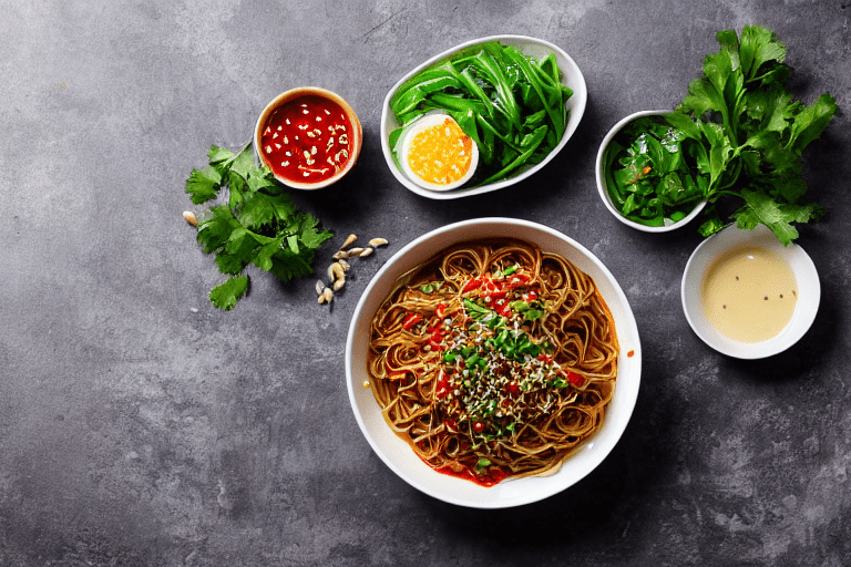 Make the dressing. In a small bowl, combine light soy sauce, rice vinegar, chili oil, sesame oil, Si