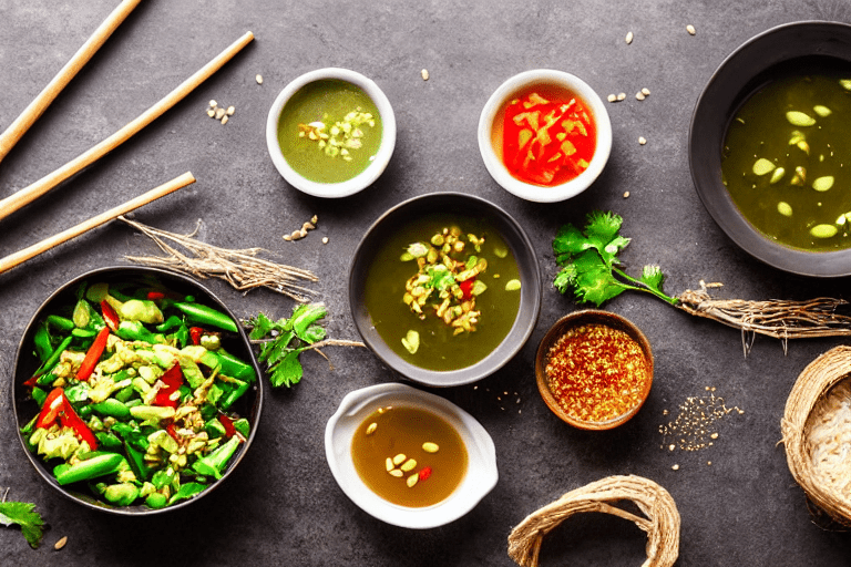 Make the dressing. In a small bowl, combine light soy sauce, rice vinegar, chili oil, sesame oil, Si