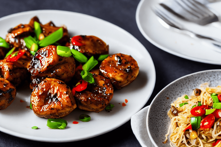 Stir-fry the chicken. Turn heat to high. Add the marinated chicken pieces. Stir-fry vigorously for 3