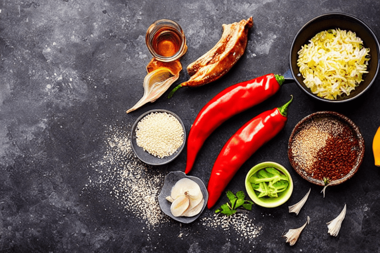 Prepare aromatics. Slice the ginger, garlic, and chilies. If using dried chilies, soak them in warm