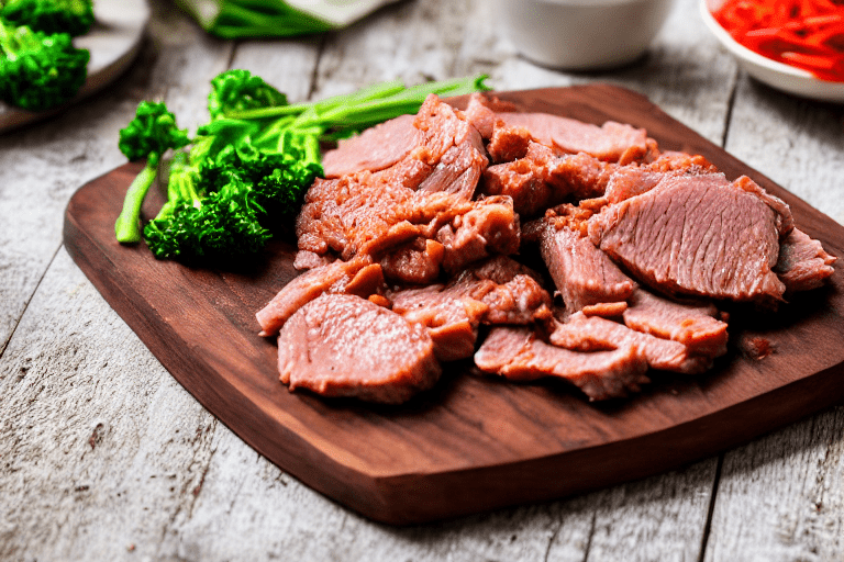 Slice and marinate. Cut the meat against the grain into thin, uniform slices about 3mm thick. This e