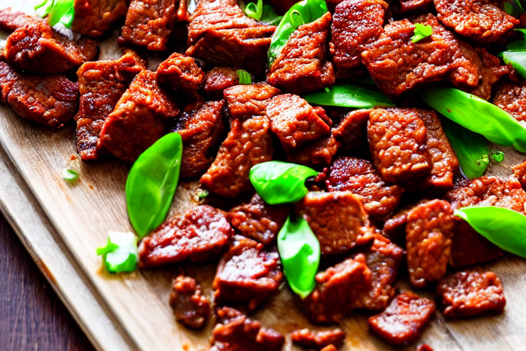 Slice and marinate. Cut the meat against the grain into thin, uniform slices about 3mm thick. This e