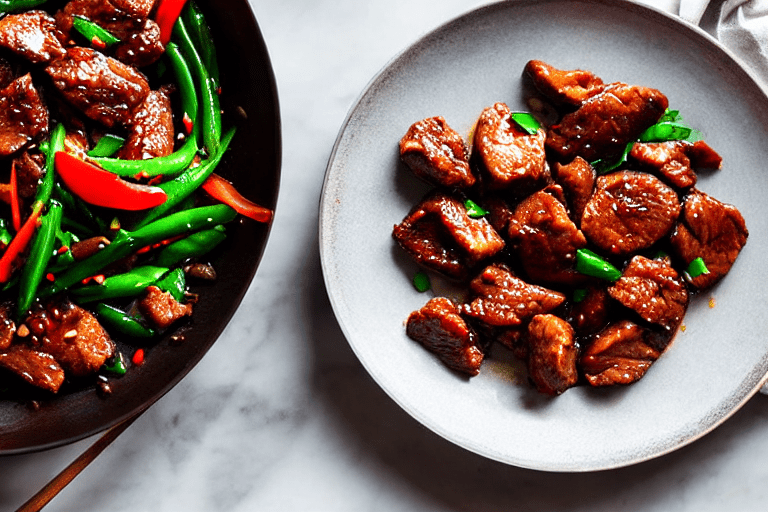 Stir-fry the meat. Heat a wok until smoking hot. Add oil, swirl to coat, then add the marinated meat