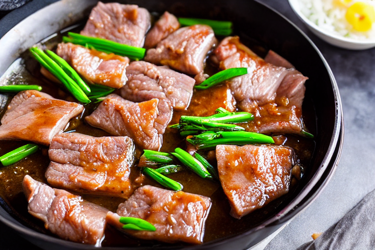 147 Coat with rice flour. Sprinkle the rice flour over the marinated pork in 3 additions, tossing we