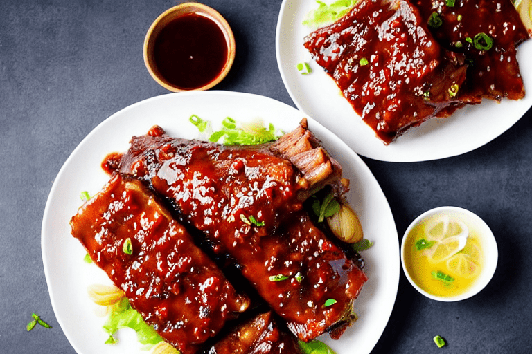 Arrange ribs and top with duo jiao. Transfer the marinated ribs to a shallow, heatproof plate or bow