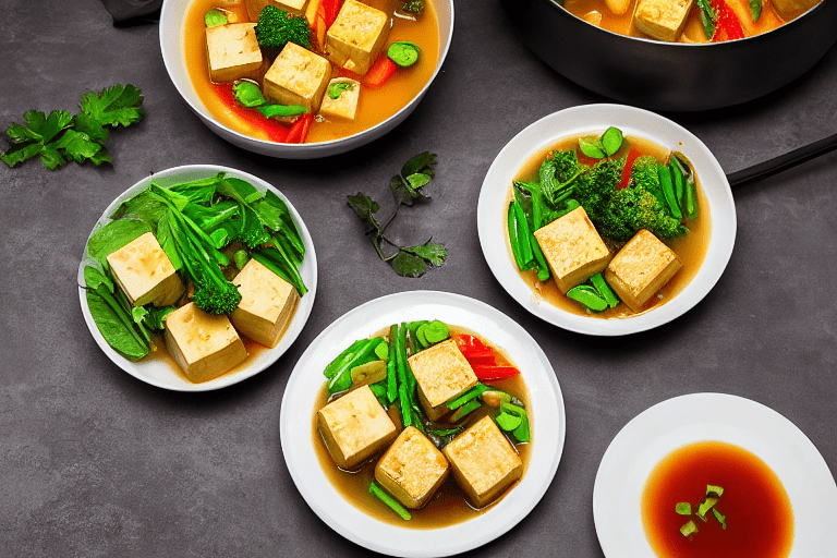 Arrange the tofu on a plate. Choose a heatproof plate that fits inside your steamer a shallow, wide