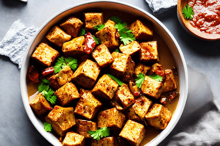 131 131 Fry the stinky tofu. Heat 2 tablespoons of oil in a wok over medium-high heat. When the oil