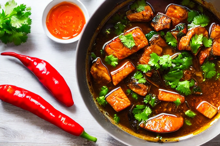 135 Build the spicy broth. Heat 3 tablespoons of oil in a regular wok or pot over medium heat. Add t