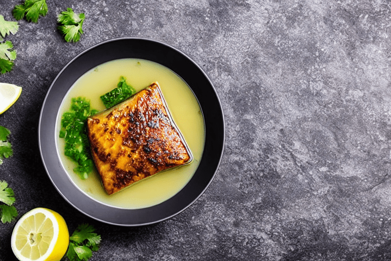 138 Simmer the fish. Add the fish chunks to the boiling broth. Reduce heat to medium and simmer for