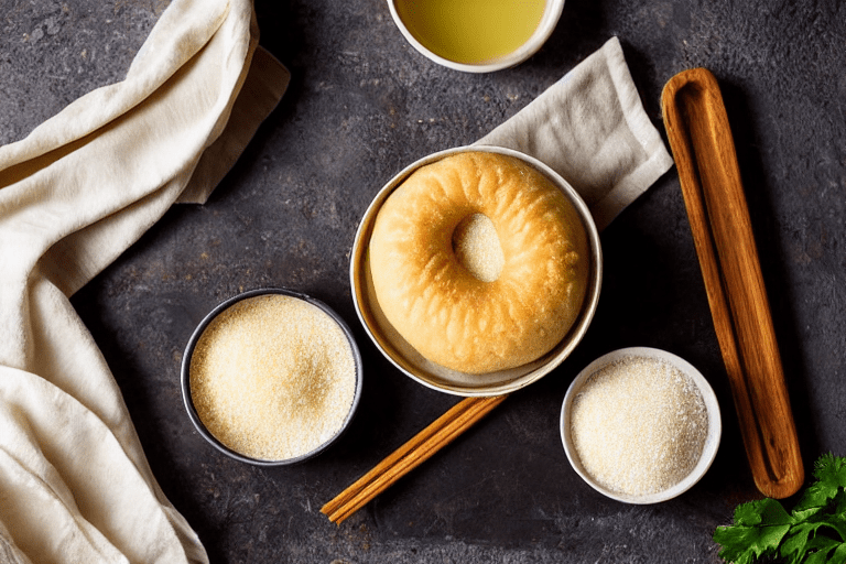 143 Make the glutinous rice dough. Measure the glutinous rice flour into a large mixing bowl. Gradua