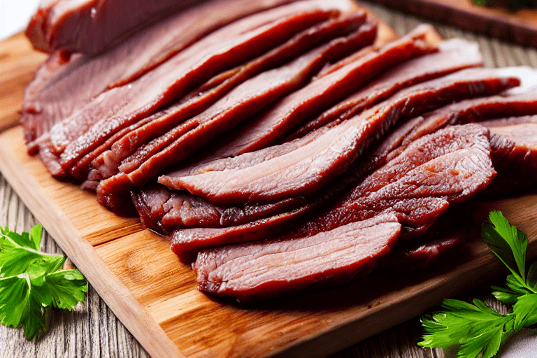 126 Slice and marinate. Cut the meat against the grain into thin, uniform slices about 3mm thick. Th