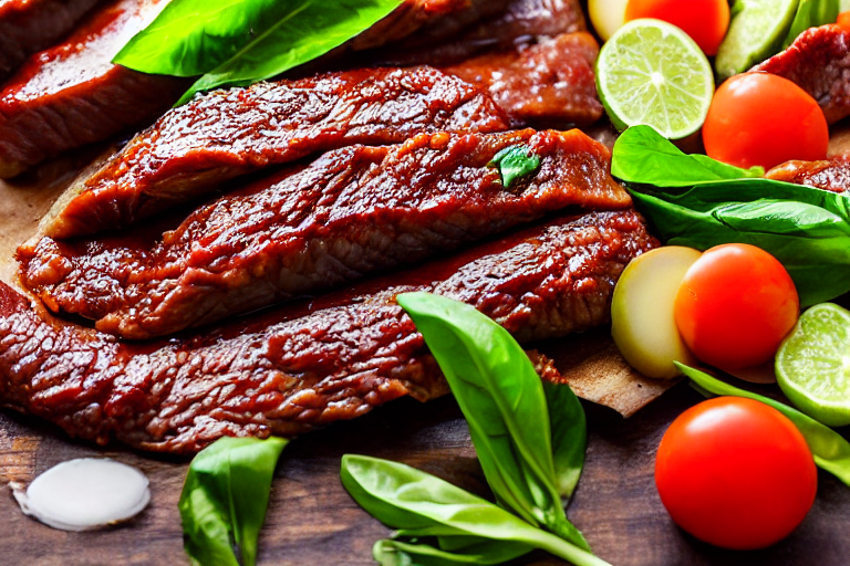 126 Slice and marinate. Cut the meat against the grain into thin, uniform slices about 3mm thick. Th