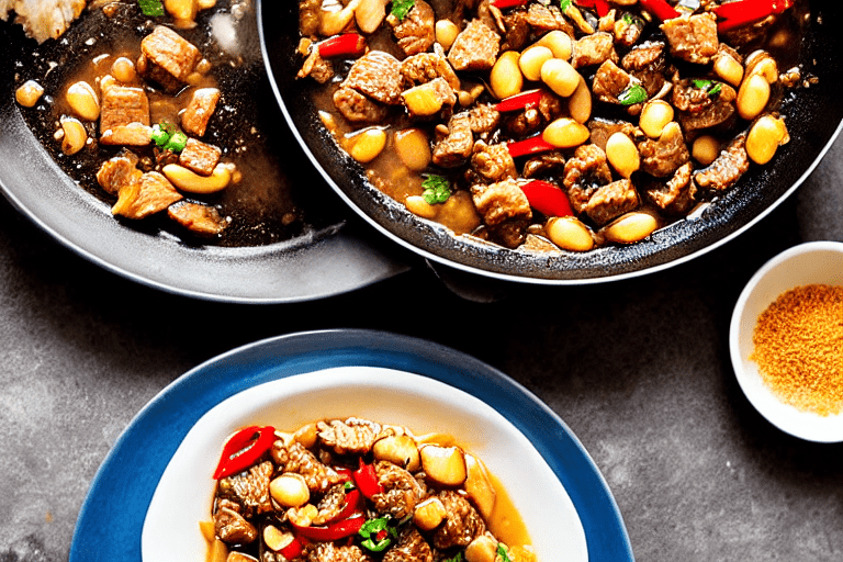 140 Render the pork. Heat 1 tablespoon of oil in a wok over medium-high heat. Add the pork slices an