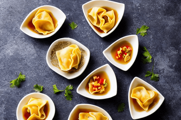 136 Wrap the wontons. Place a wonton wrapper in your palm. Put about 1 teaspoon of filling in the ce