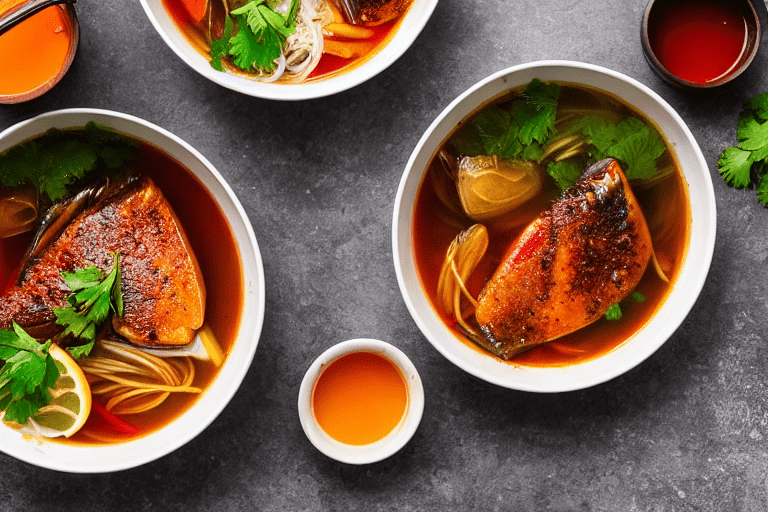 134 Make the spicy broth. Heat 3 tablespoons of oil in a large pot over medium heat. Add 2 tablespoo