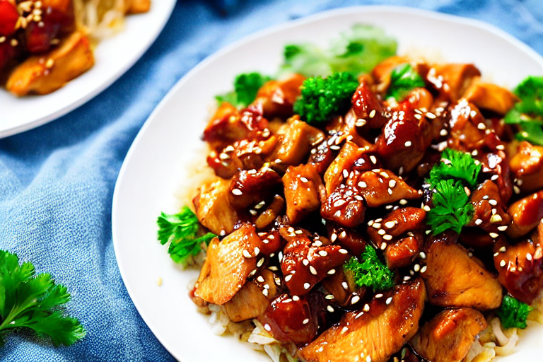 Stir-fry the chicken. Turn heat to high. Add the marinated chicken pieces. Stir-fry vigorously for 3