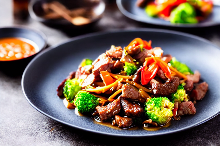 132 Stir-fry the meat. Heat a wok until smoking hot. Add oil, swirl to coat, then add the marinated