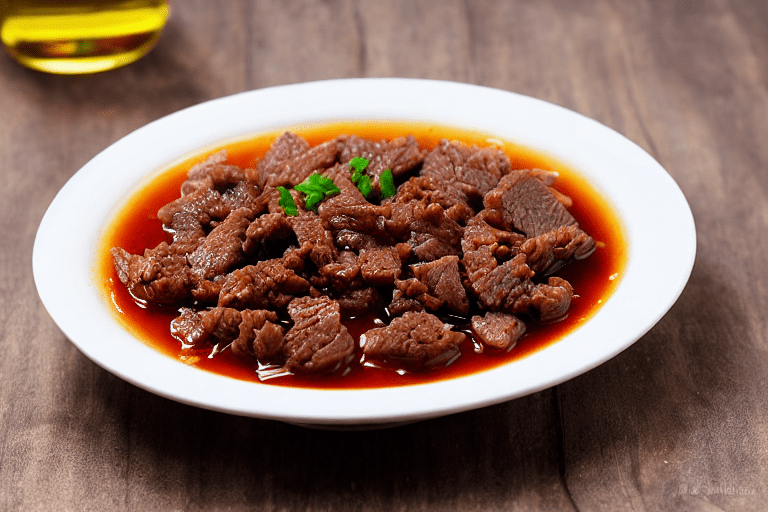 131 Prepare the ingredients. Slice the lean beef against the grain into thin pieces about 3 mm thick