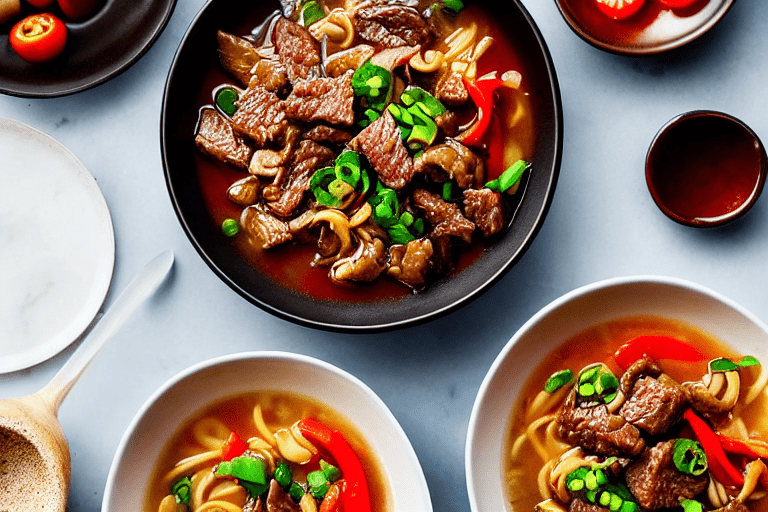 137 Cook the beef and tripe. Add the sliced beef to the pot and stir-fry for 1 minute until it chang