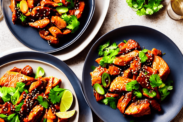 Stir-fry the chicken. Turn heat to high. Add the marinated chicken pieces. Stir-fry vigorously for 3