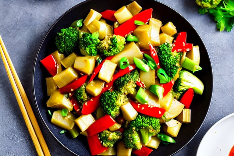 Stir-fry the vegetables. Add the main vegetables to the wok. Stir-fry over high heat for 2-3 minutes
