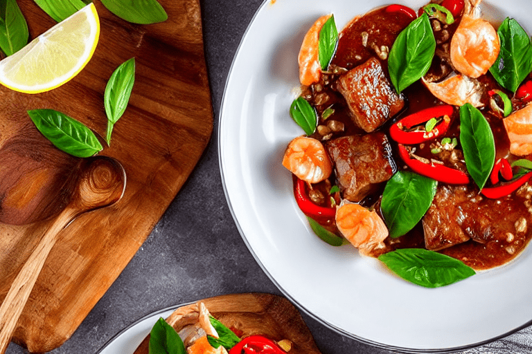 Cook the seafood. Turn heat to high. Add the prepared seafood to the wok. Stir-fry or braise accordi