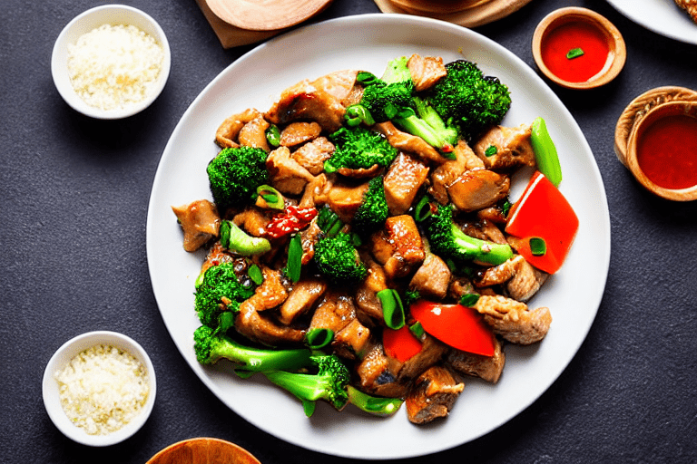 Stir-fry the chicken. Turn heat to high. Add the marinated chicken pieces. Stir-fry vigorously for 3